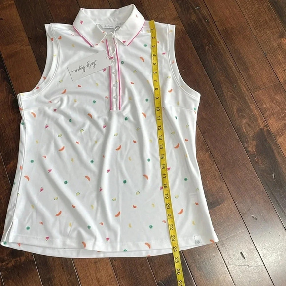 Lady Hagen Sleeveless Golf Polo shirt White Fruit print Size M NWT Tennis Active - Picture 9 of 12